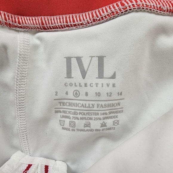 NWT IVL Collective Hydralux Shorts Size 6 White Pink Athletic Running Shorts - Picture 9 of 14